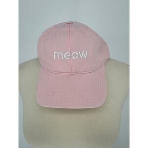 Cat MEOW logo pink adjustable cap hat